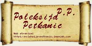 Poleksija Petkanić vizit kartica